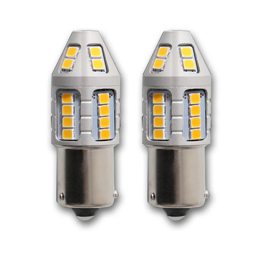 2 шт. Can bus без резистора вспышки янтарный BAU15S 507 PY21W 30SMD 2835 Светодиодный фонарь для
