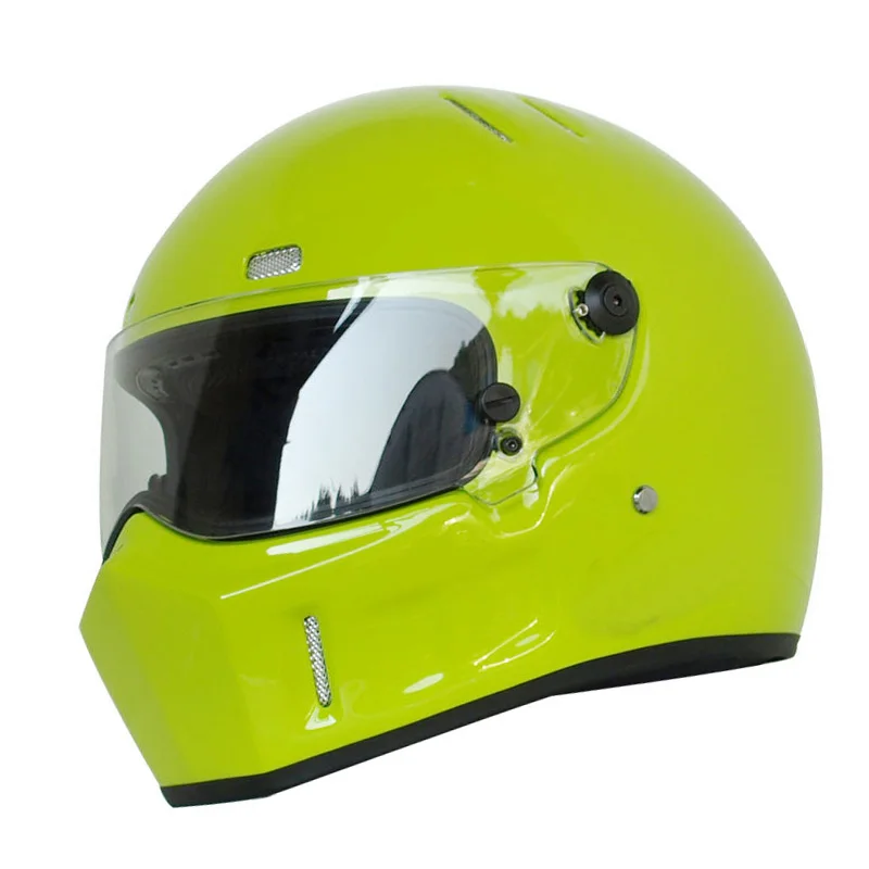 Fluorescent Green Мужские мотоциклетные Полный мотоциклетный шлем мотокросса ATV картинг езда шлем в форме черепа De Casque Moto Cascos DOT утвержден - Цвет: Fluorescent Green