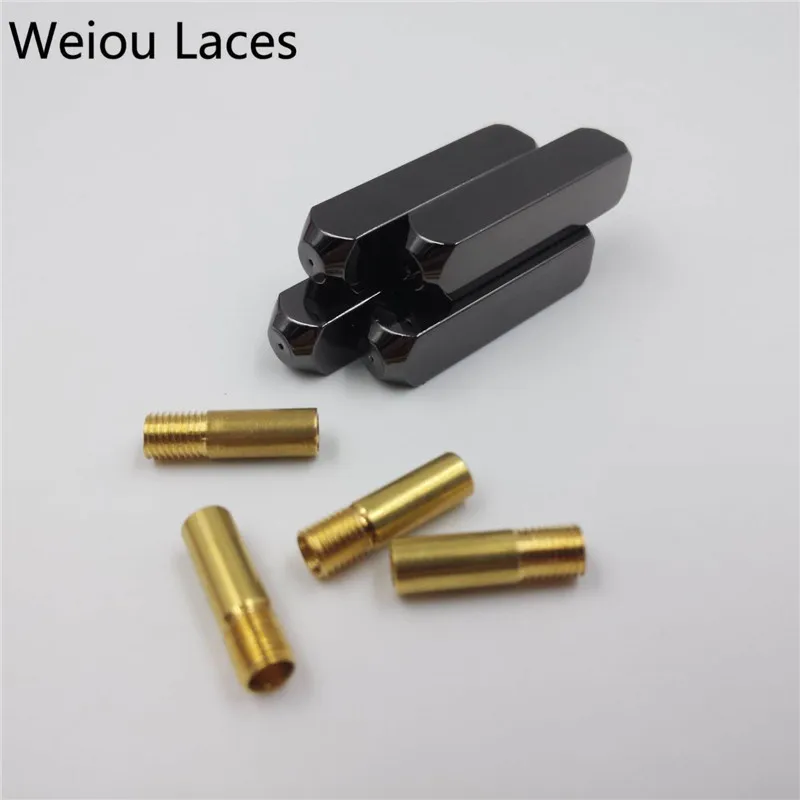 Weiou 4 шт./1 Набор 6*6*25 мм Роскошные прямоугольные зеркальные металлические наконечники V2 Сменные кроссовки с шнурками подарок