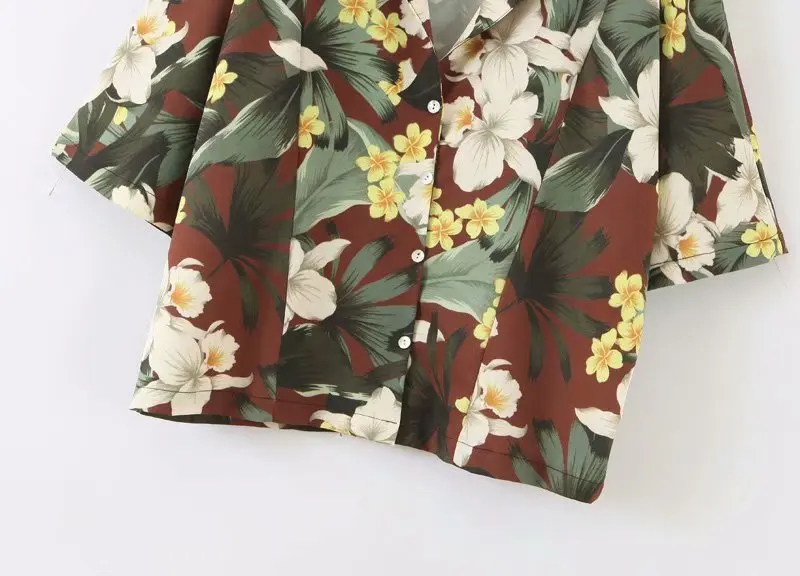 Большие размеры модный топ с цветочным принтом для женщин 2019 Летние повседневные