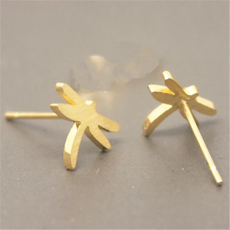 The latest elements bamboo dragonfly stud earrings Simple lovely Insects model for women | Украшения и аксессуары