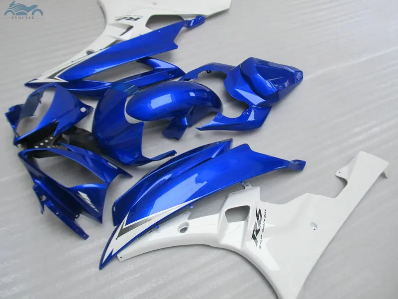 

Бесплатная таможня инжектор обтекатель комплект подходит для YAMAHA R6 YZFR6 2006-2007 YZF R6 06-07 синий белый ABS пластик обтекатель наборы частей FY38