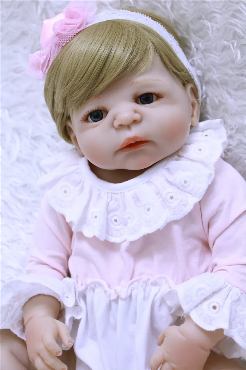 DollMai bebes reborn girl полностью силиконовые куклы для новорожденных 22 дюйма поддельные