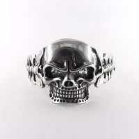 big heavy skull mens biker cuff bangles punk bracelet bangle men jewelry design punk style 316l stainless steel