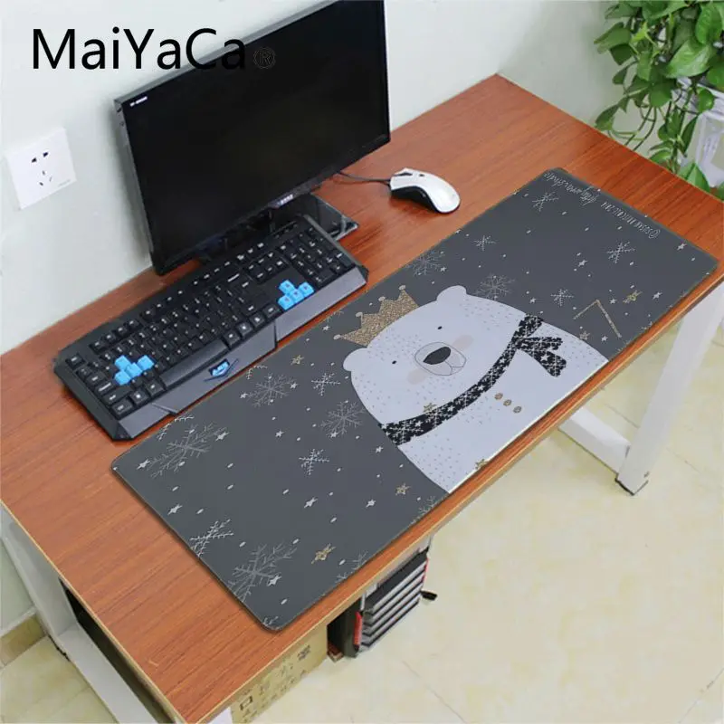 Удобный коврик для мыши Maiyaca с мультяшным белым медведем игровой скоростной