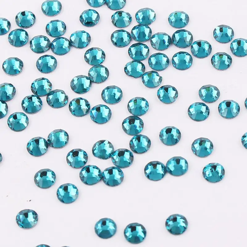 

SS3-SS34 Blue Zircon Shiny 3D Nail Art Rhinestone Non Hotfix Flatback Glue On Rhinestones For DIY Nail Art