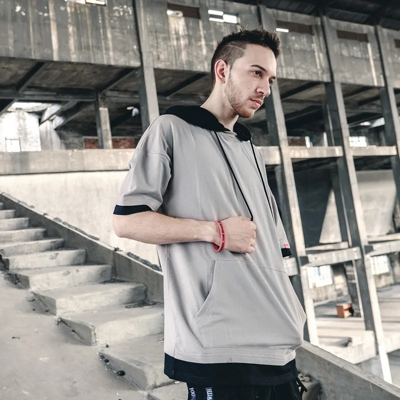 TINTEEN 2018 Новая Летняя мужская футболка модные мужские воротник слинг Homme короткий
