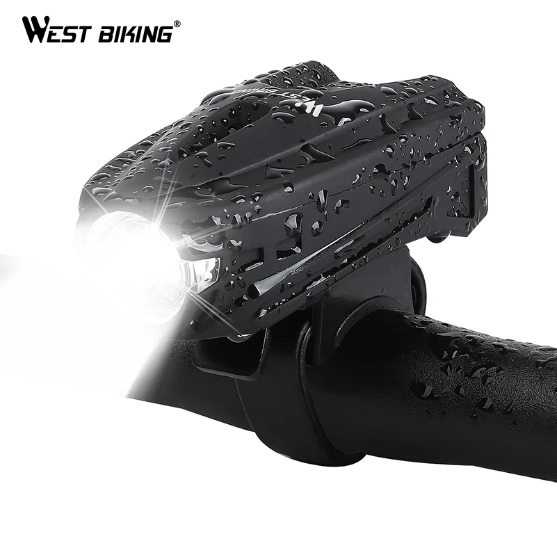 WEST BIKING 250 люмен велосипедов с защитой от дождя светильник зарядка через USB вспышка