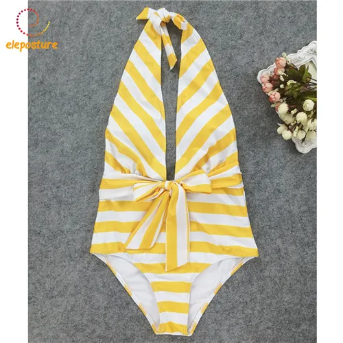 Striped Сексуальный сдельный Купальник Холтер Купальник женский пуш-ап Монокини купальник с открытой спиной купальники пляжная одежда купальник XL - Цвет: Striped