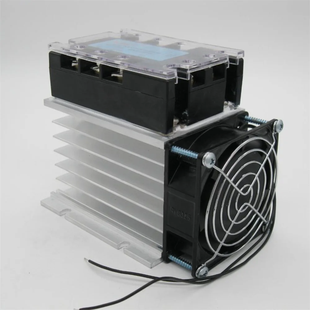 high quality Three Phase Solid State Relay 120DA SSR 3-32VDC to 30-480V AC + Aluminum Heat Sink electric fan | Обустройство дома
