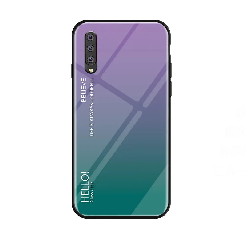 6 Для samsung Galaxy A50 чехол Мраморное зерно закаленное стекло градиент защитный чехол на заднюю панель для samsung A10 A20 A30 A40 A60 A70 - Цвет: 6