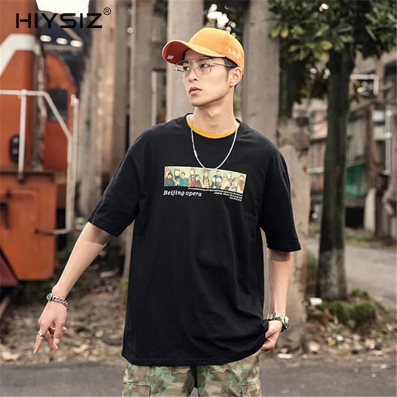 HIYSIZ 2019 Harajuku футболка для мужчин лето хип хоп короткий рукав повседневное
