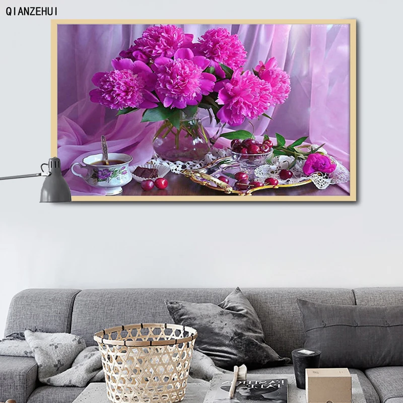 Стразы DIY пластиковые поделки алмазная фиолетовая ваза фруктовая квадратная
