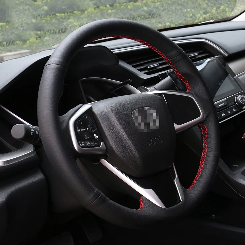 38 см для Honda Civic 10th 2016 2017 2018 чехол рулевого колеса автомобиля ручной работы DIY