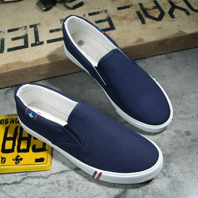 Men Canvas Shoes White Sneakers Casual Loafers Mocassim Male shoes Adult Slip On Flats Summer Mens Trainers zapatos de hombre | Обувь