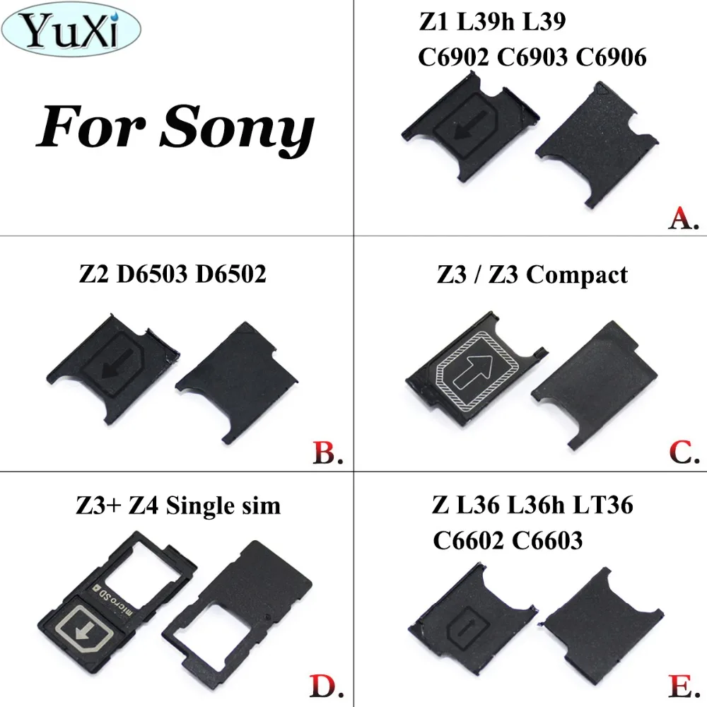 Держатель для Micro Sim карты YuXi 1X слот слота Sony Xperia Z L36h Z1 L39h Z2 Z3 Mini Z4 Z5 Premium Compact