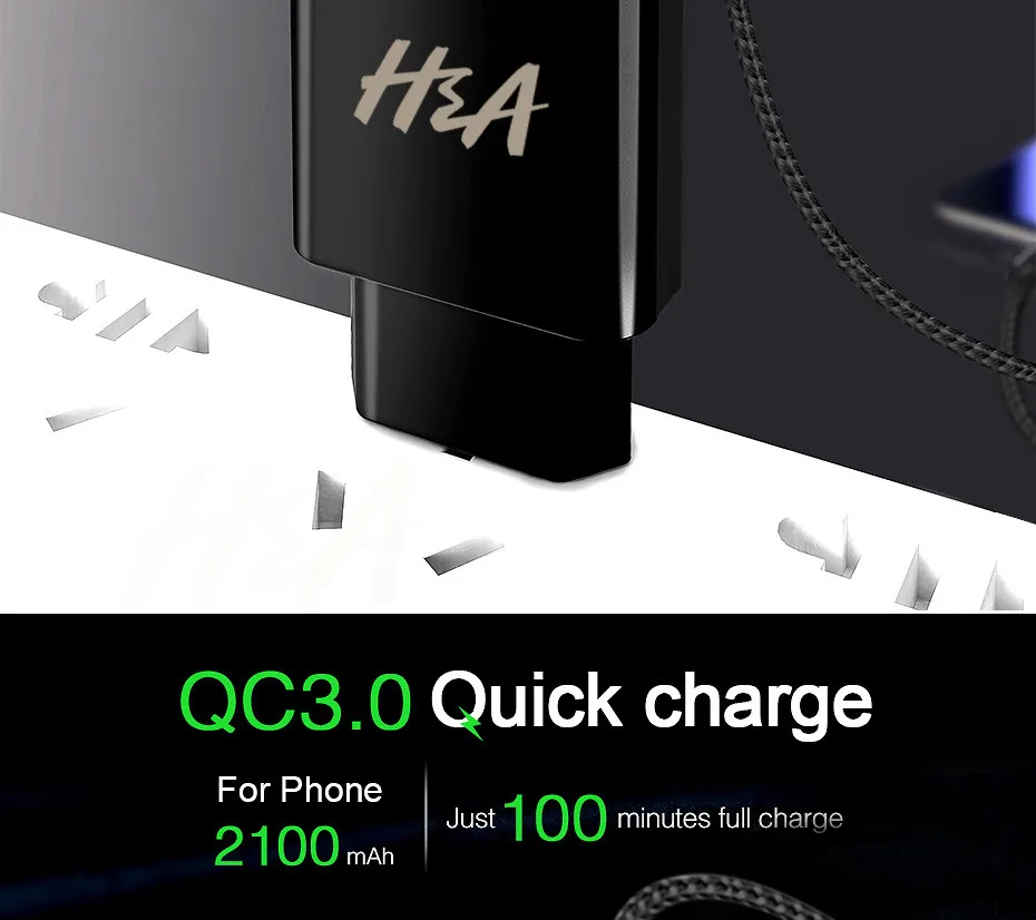 H& A Quick Charge 3,0 USB зарядное устройство для samsung S10 Plus S9 S8 QC3.0 мульти зарядное устройство для iPhone X XSMax 7 8 6 Plus EU зарядное устройство