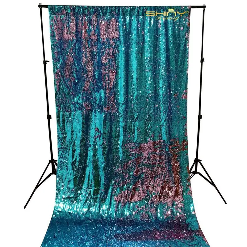 2FTX8FT 5 мм фон с пайетками шторы 2 шт. бирюзовый розовый Русалка рыбы Весы блесток