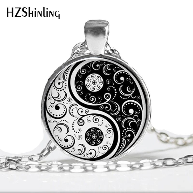 Кулон для йоги ожерелье Инь Янь черно белый кулон zen HZ1|yin yang pendant|yoga pendantnecklace charm |