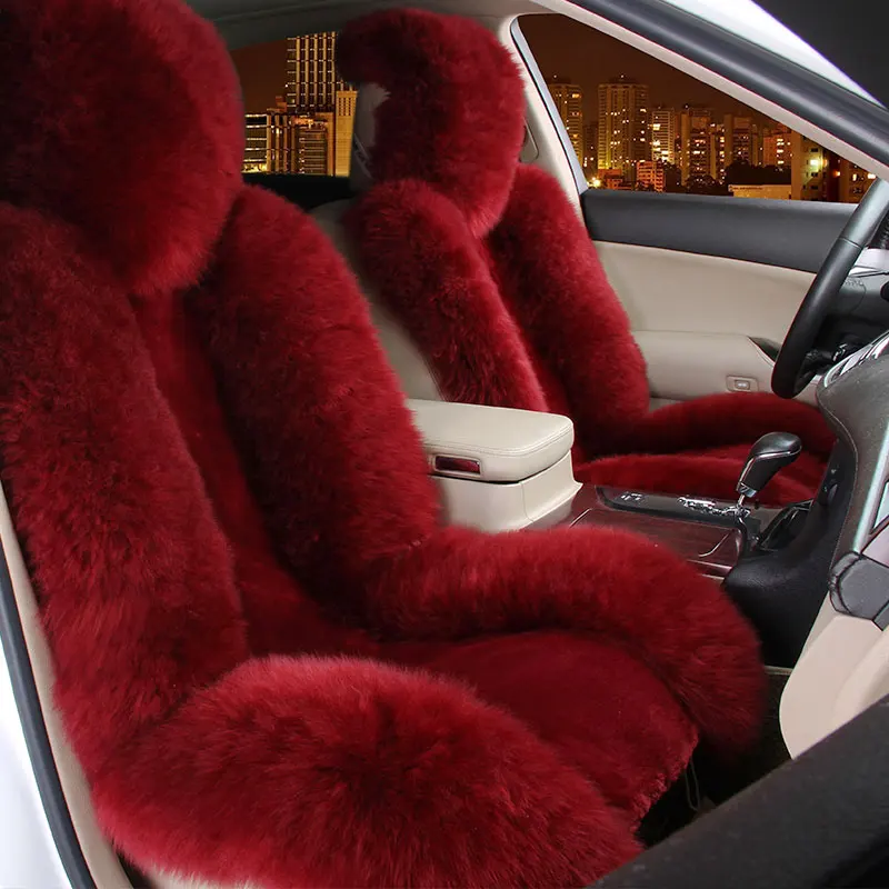 Роскошный чехол для автомобильных сидений длинная подушка из овчины 5 чехлы 1