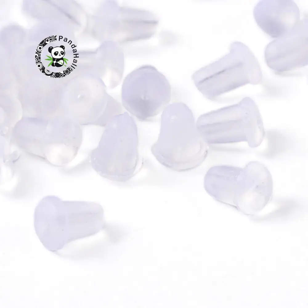 

Plastic Earring Earnuts, Clear, 5x5x4mm, Hole: 0.5mm