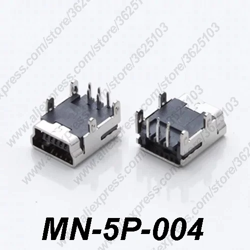 10 шт. MN 5P 004/MN 005 мини USB 2 0 гнездо 5Pin DIP/SMT 4 фута DIP разъем Jack PCB монтаж|Соединители| |