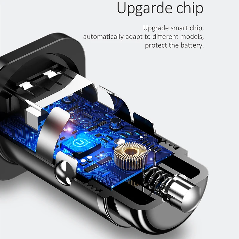 Автомобильное зарядное устройство USAMS с двумя usb портами для iPhone samsung Xiaomi 4 8 A