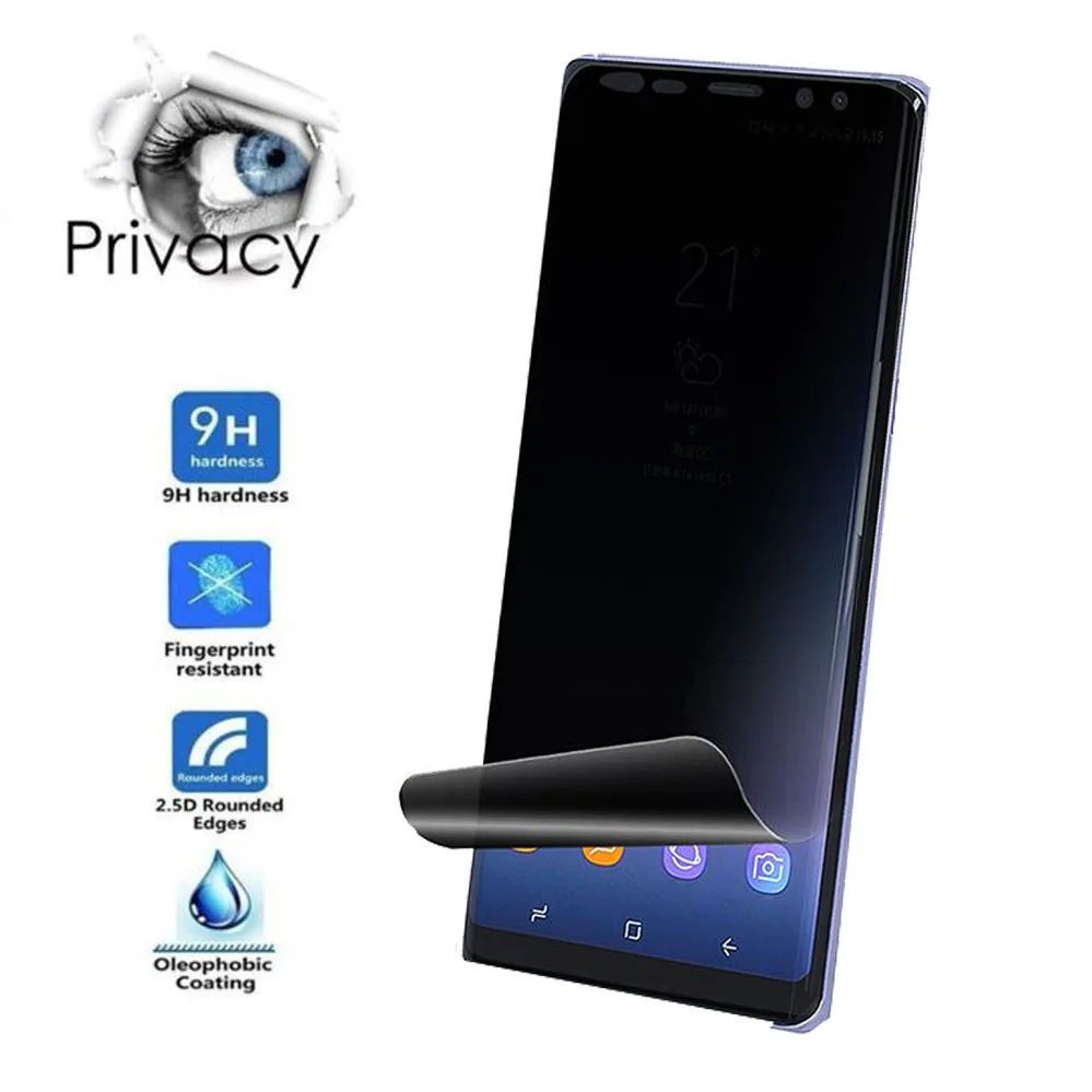Защитная пленка для Samsung Galaxy Note 9 полностью защищающая экран от шпионов защитная