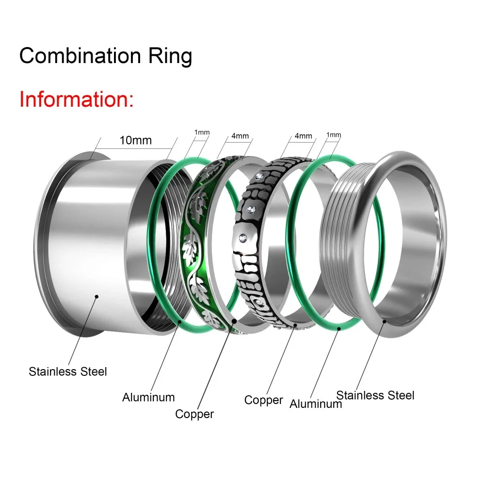 Floya Boho кольца из нержавеющей стали для женщин кольцо меди сменные арктические