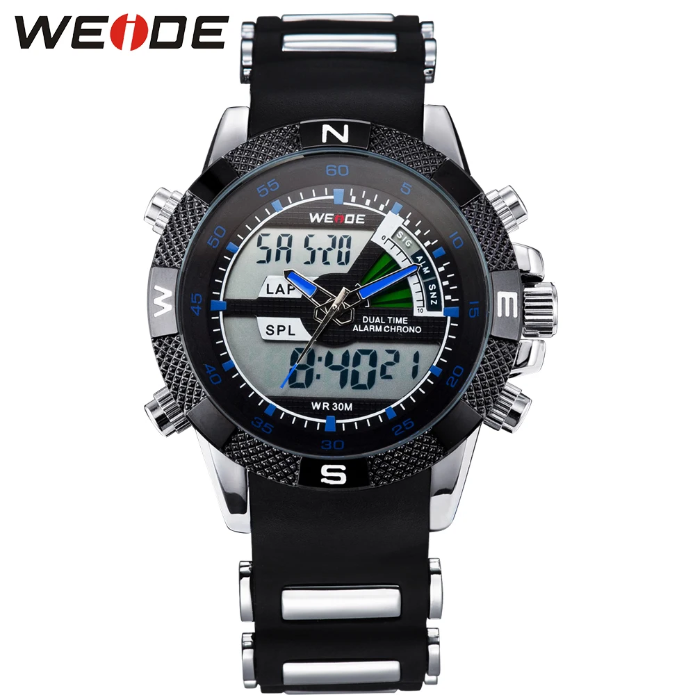 WEIDE Брендовые Часы мужские спортивные наручные часы 30 м Водонепроницаемый