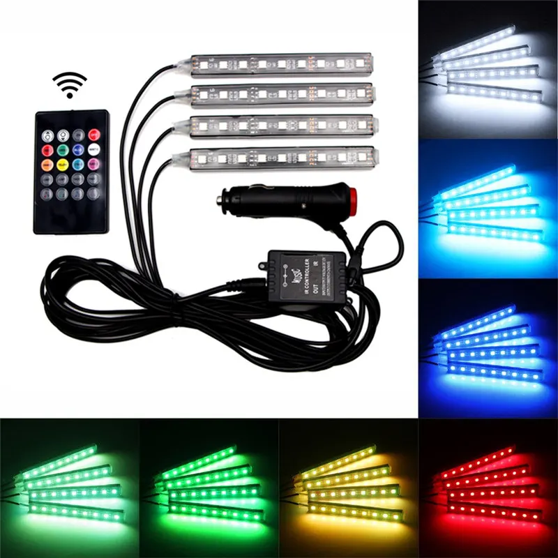Автомобиль RGB светодио дный DRL полосы света 5050SMD авто дистанционного Управление