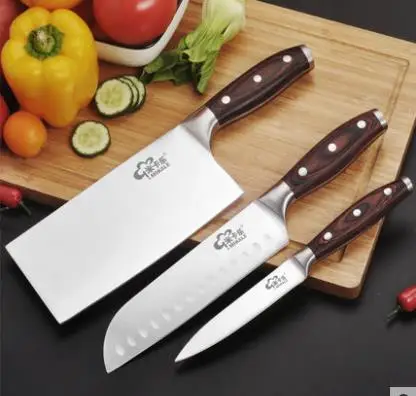 3PCS MISGAR Нержавеющая сталь Кухня Многоцелевой Набор ножей ломтерезка Santoku шеф-повар Ножи инструмент для очистки овощная Дыня Фрукты Ножи - Цвет: 3PCS