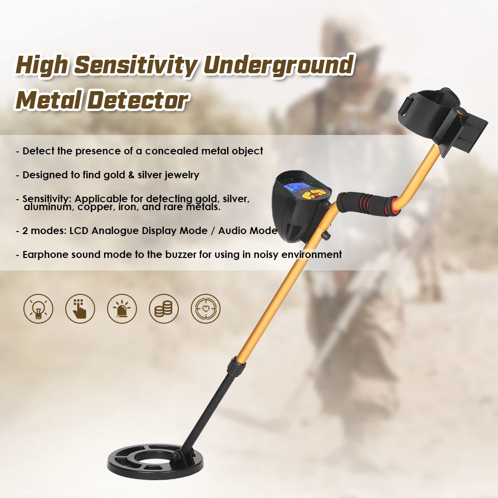 

MD3010II Professional Metal Detectors Underground Metal Detector Pinpointer High Sensitivity Metal Finder Gold Treasure Detector