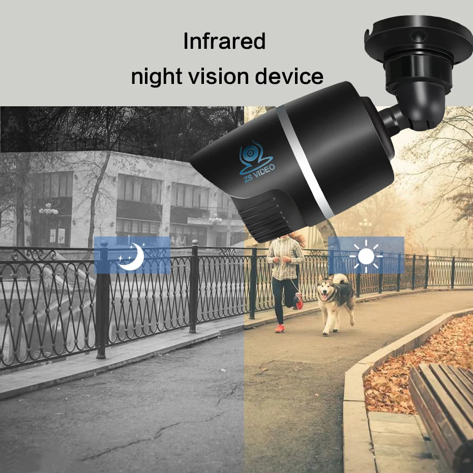 ZSVEDIO Surveillance Cameras POE IR Night Vision IP Camera Outdoor Alarm System CCTV Waterproof NVR Monitor Webcam | Безопасность и
