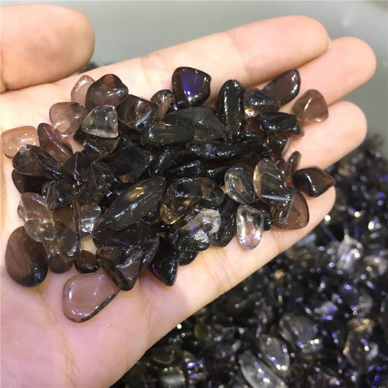 100g natural stones and minerals smoky quartz crystal tumbled for fish tank aquarium garden home decoration wholesale | Дом и сад