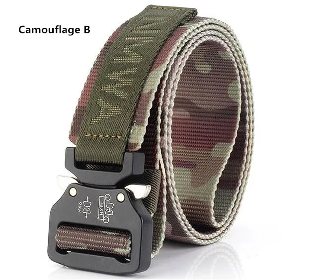 Camouflage B Мужской ремень из парусины с флагом, с пряжкой в виде змеи, мужской тактический ремень, многофункциональный мужской армейский ремень, нейлоновый вязаный ремень Cinturon Hombre - Цвет: Camouflage B
