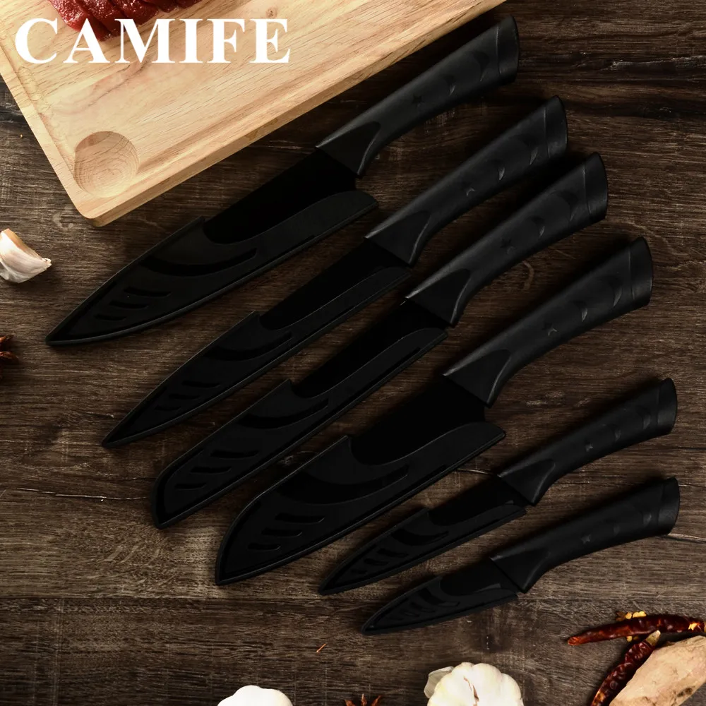 AINZUO черный кухонный нож из нержавеющей стали держатель для точилки столовые