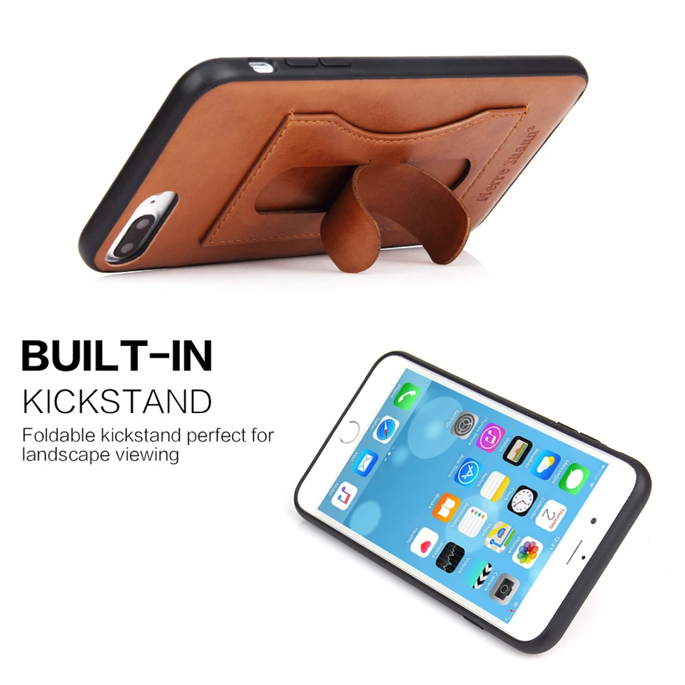 Rosany Роскошные стелс кронштейн кожаный чехол для iphone 7 плюс крышка Pattern Shell Apple 8 Plus