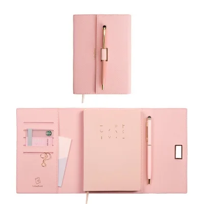 Pink with pen Прекрасный карманный размер 42K девушка дневник планировщик блокнот новые подарки цветная тетрадь Macaron с ручками канцелярские подарки - Цвет: Pink with pen