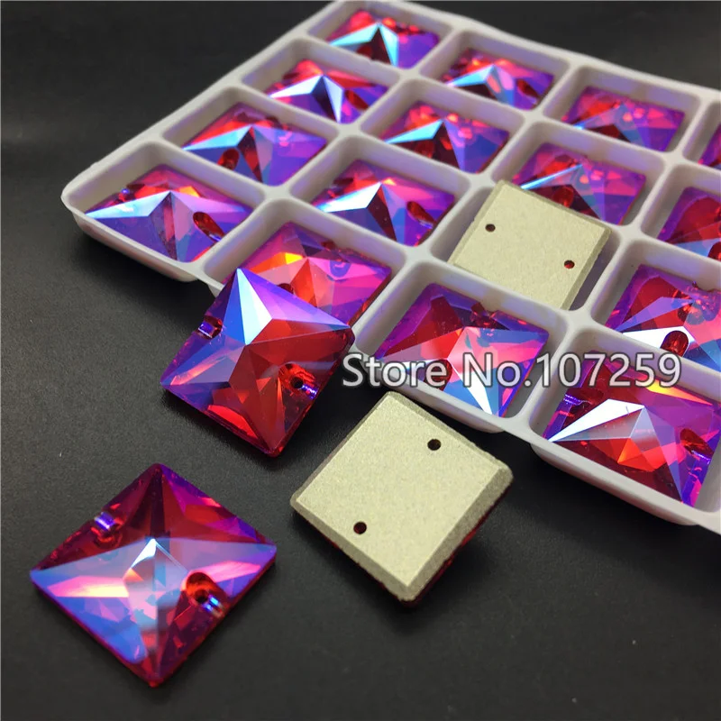TopStone Square Shape Sew On Stones K9 Crystal Glass Sewing Rhinestones For Jewelry Dress Clothes | Дом и сад