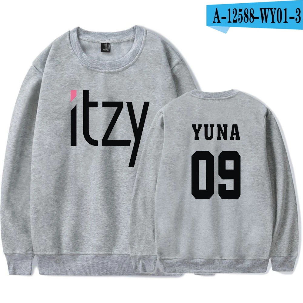 Новая Мода Kpop Itzy толстовки с принтом для мужчин женщин монолитным Толстовка повседневное О образным вырезом длинным рукавом унисекс Harajuku - Цвет: 14