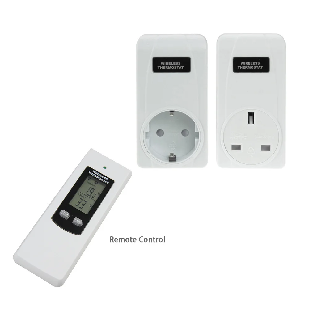 Беспроводной RF ЕС/Великобритания ЖК дисплей Plug In термостат охлаждающий
