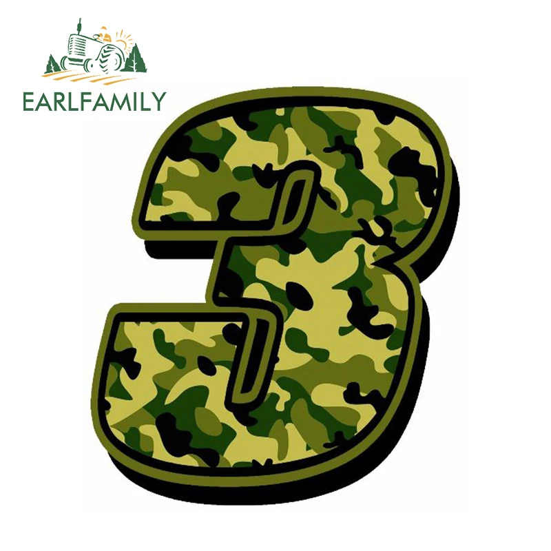EARLFAMILY 13 см x 10 гоночные номера виниловые камуфляжные зеленые наклейки Мотокросс