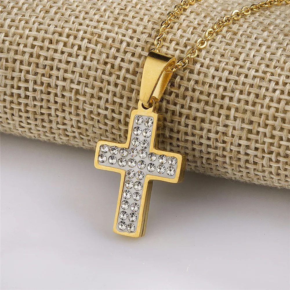 Стразы Сердце Тай Чи нательный крест на цепочке ожерелье для женщин и девочек