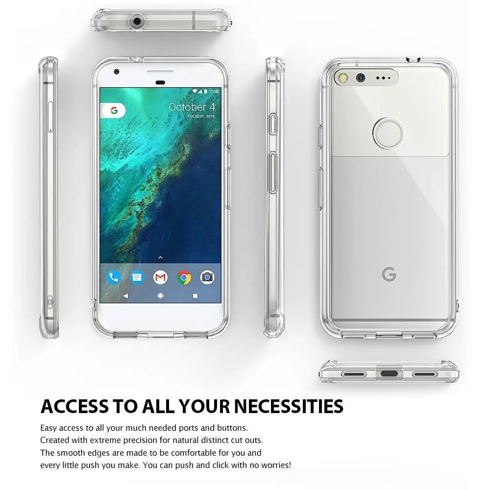 100% Original Google Pixel Case Ringke Fusion Series Crystal Back Panel + TPU Frame Dual Protection Cases for 2016 |
