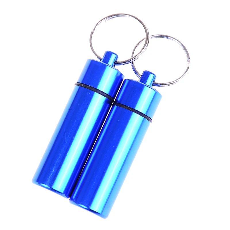 2pcs as shown Высокое качество 2 шт. водонепроницаемый алюминиевый ящик для таблеток портативный мини контейнер для таблеток Чехол для хранения бутылок брелок - Цвет: 2pcs as shown