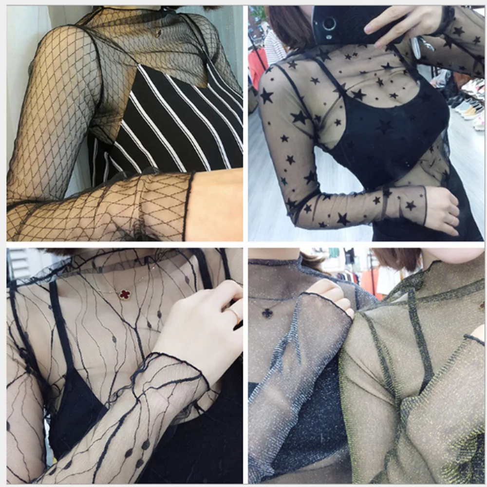 2017 летняя модная женская ажурная Сетчатая футболка удобные Кружевные Прозрачные