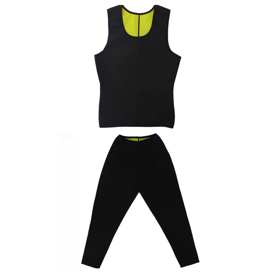 Vest Pants Для похудения жилет рубашка одежда для коррекции фигуры штаны Для мужчин Пот Сауна утягивающий корсет Корректирующее белье корсет Фитнес стрейч брюки из неопрена - Цвет: Vest Pants