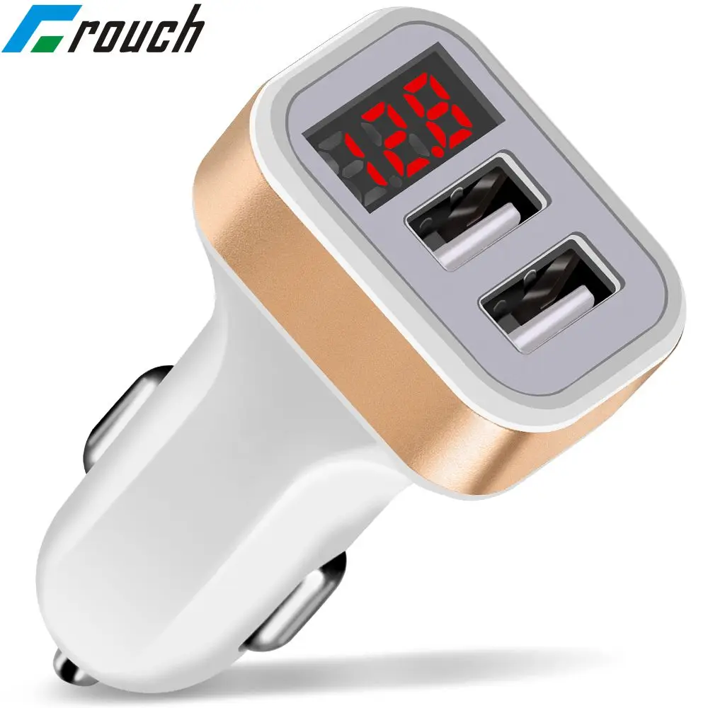 Courch 5V 2.1A двойной Переходник USB для зарядки в машине с светодиодный Дисплей