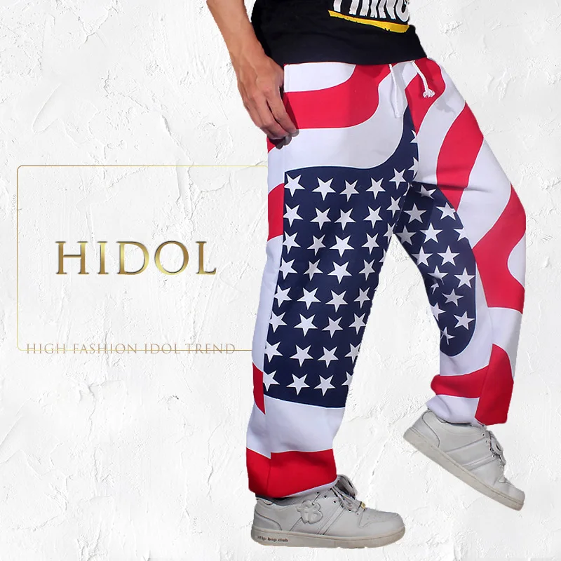 Флис oversize комплекты Толстовка Пот Штаны 3XL американский флаг Print Joggers